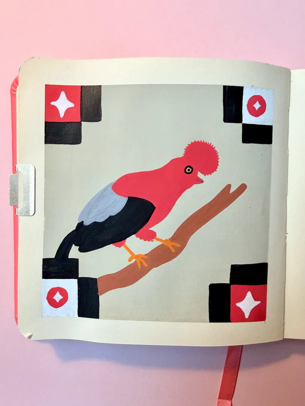 Close up of the Andean Cock-of-the-Rock