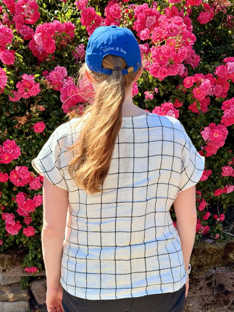 Showing the back of the shirt